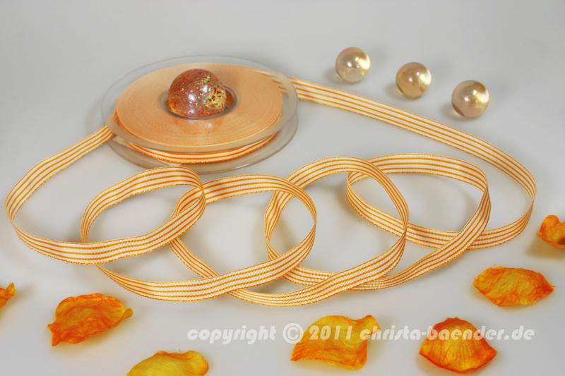 Streifenband Orange ohne Draht 10mm