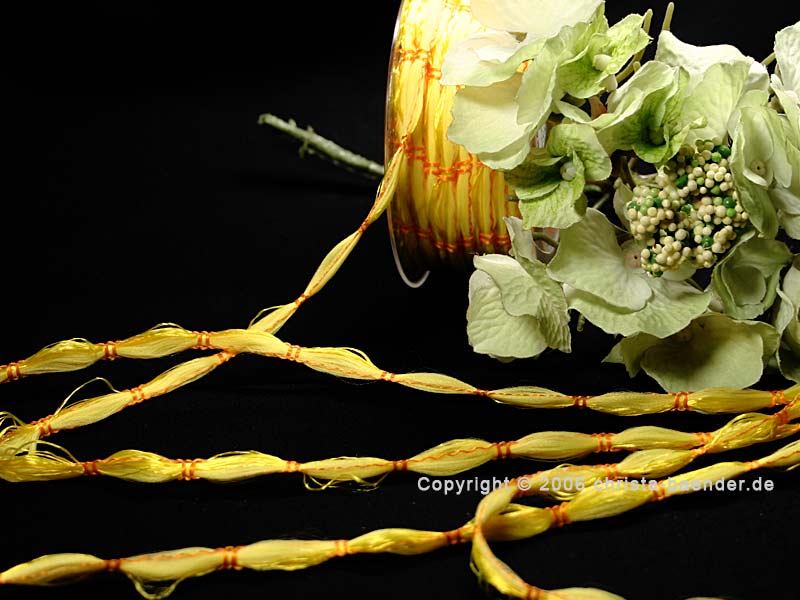 Zierkordel Gelb ohne Draht 4mm