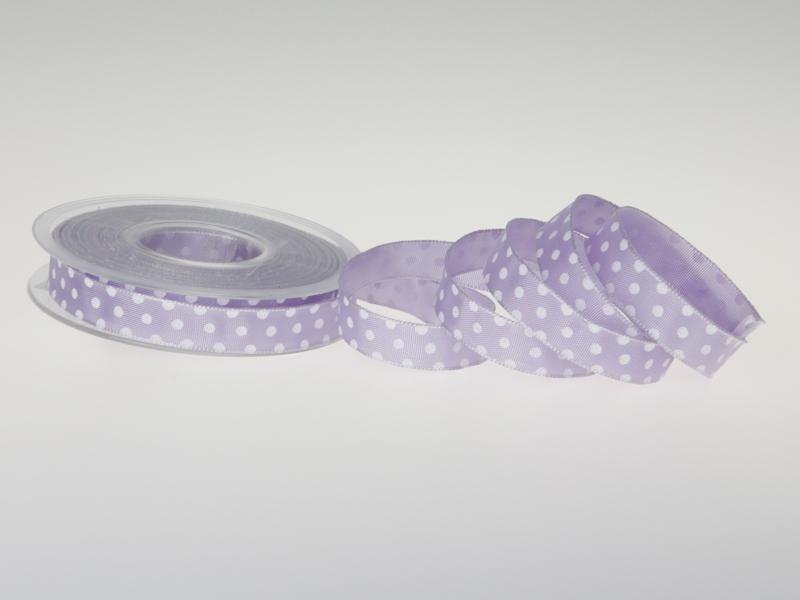 Motivband Punkteband Flieder mit Draht 15mm
