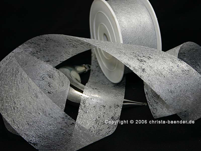 Vliesband Silber ohne Draht 40mm