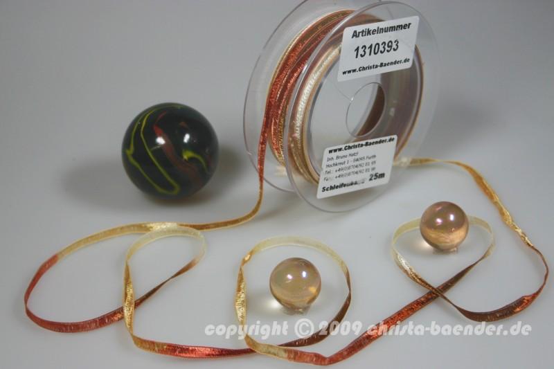 Bändchen Samtbändchen Creme Multicolor ohne Draht 6mm