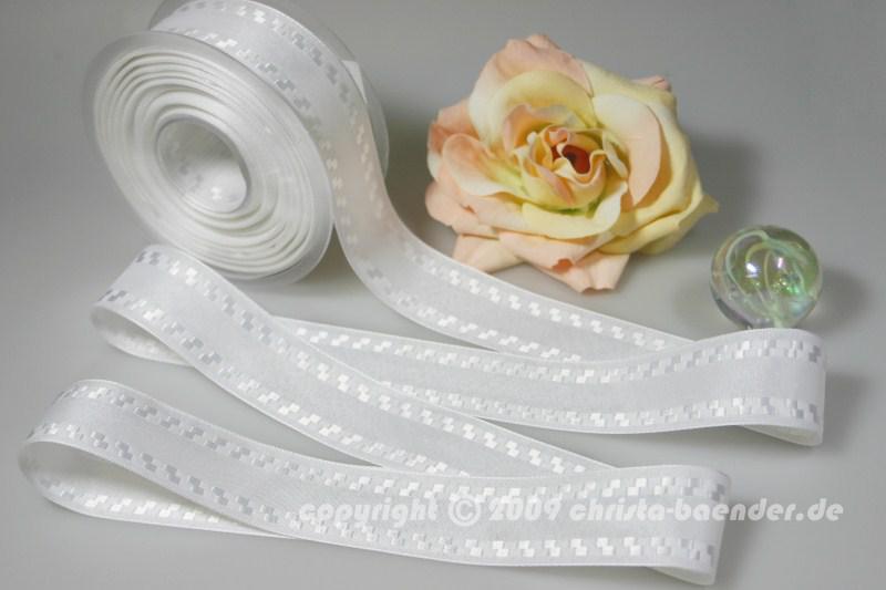 Motivband Trentino Weiß ohne Draht 40mm