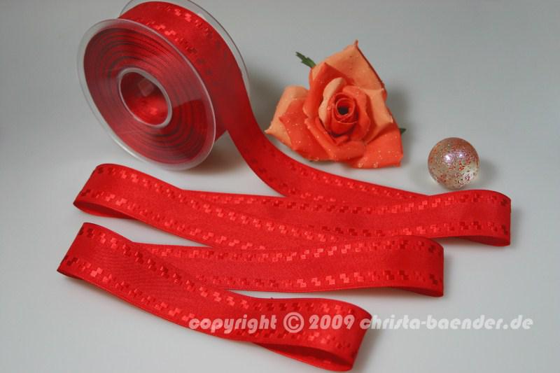 Motivband Trentino Rot ohne Draht 40mm