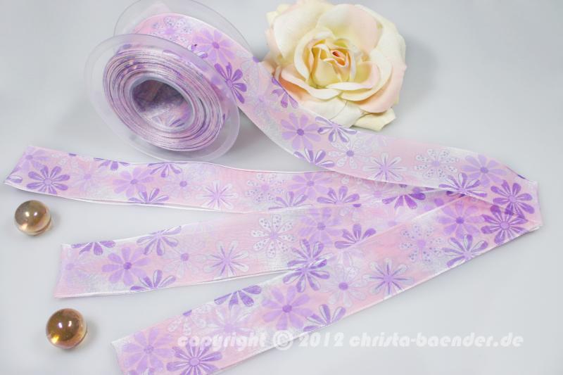 Blumenband Garden of Flower Flieder mit Draht 40mm