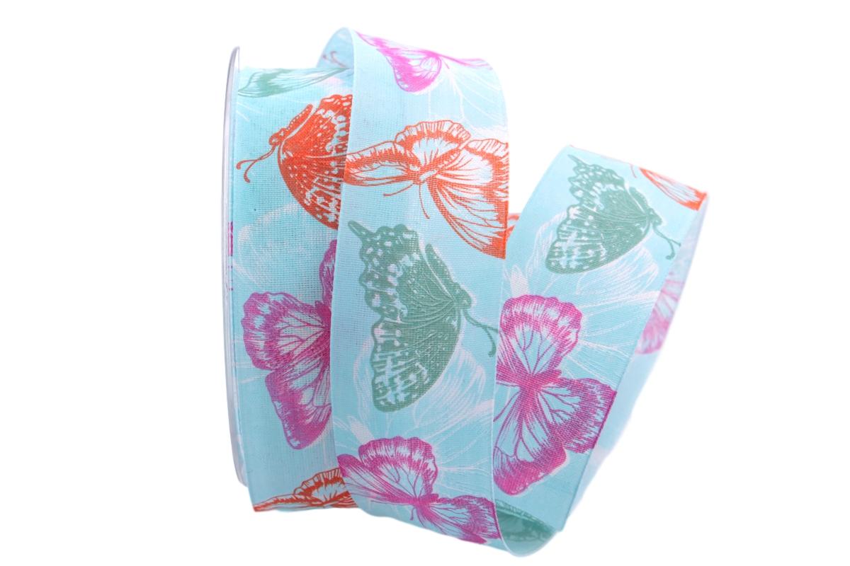 Motivband Farfalla türkis 40mm mit Angelschnur