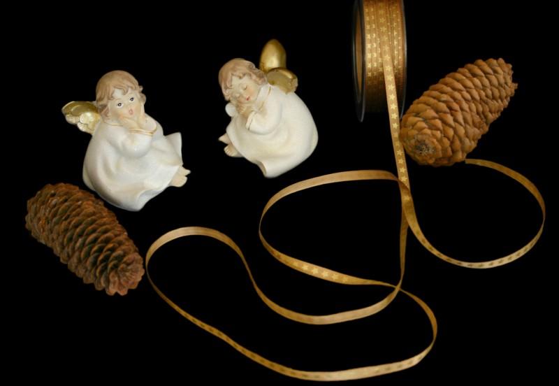 Weihnachtsband Christmas-Bändchen Hellbraun ohne Draht