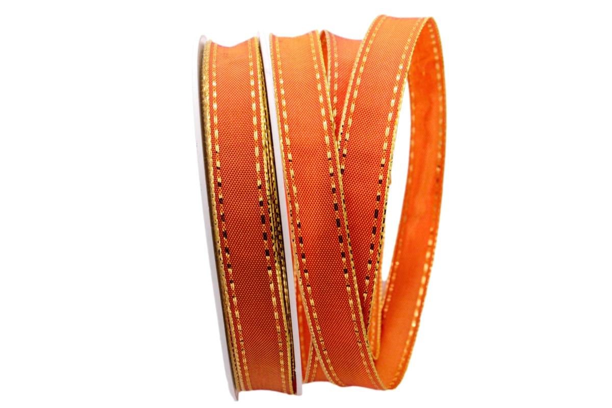 Dekoband Trapuntato orange 15mm mit Draht
