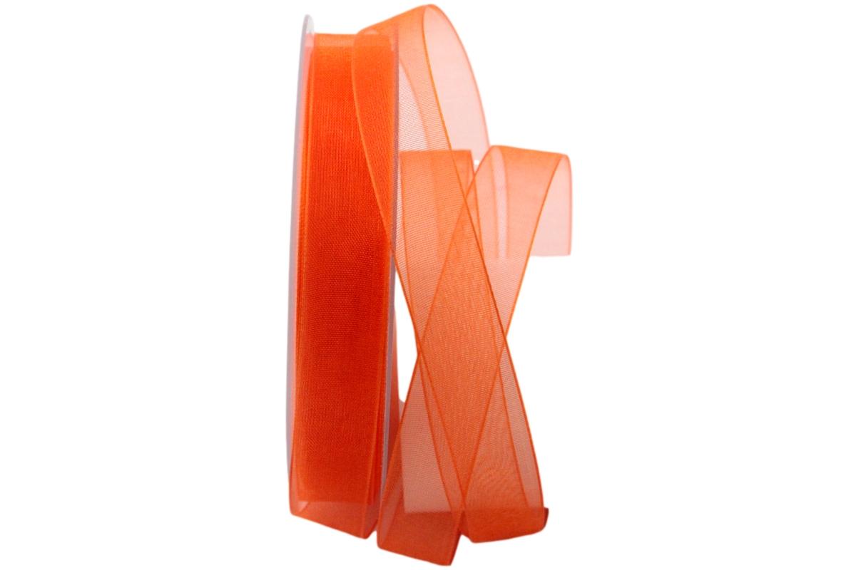Organzaband Luminoso orange 15mm ohne Draht