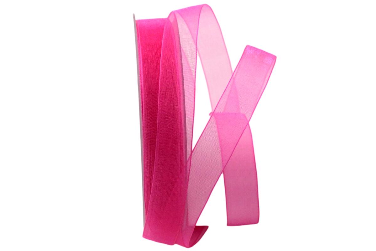 Organzaband Luminoso pink 15mm ohne Draht