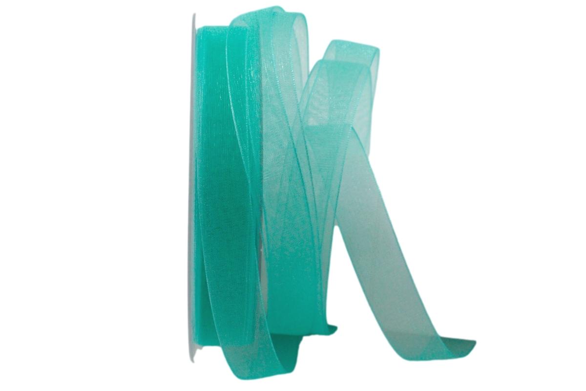 Organzaband Luminoso türkis 15mm ohne Draht