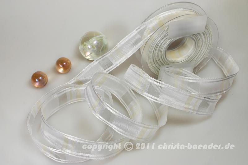 Karoband Spring of Sky Weiß mit Draht 25mm