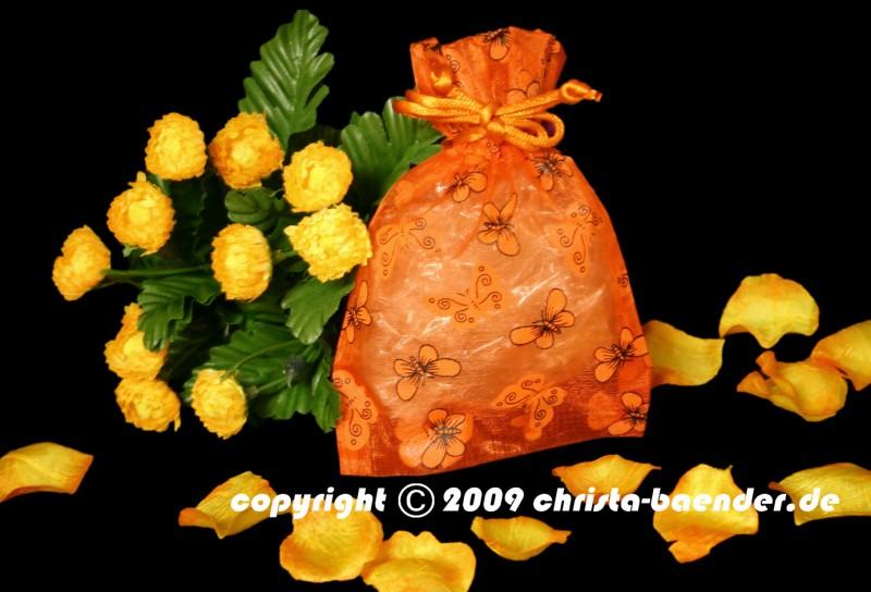 Butterfly-Organzasäckchen Orange 10 Stück 12,5cm x 17,5 cm