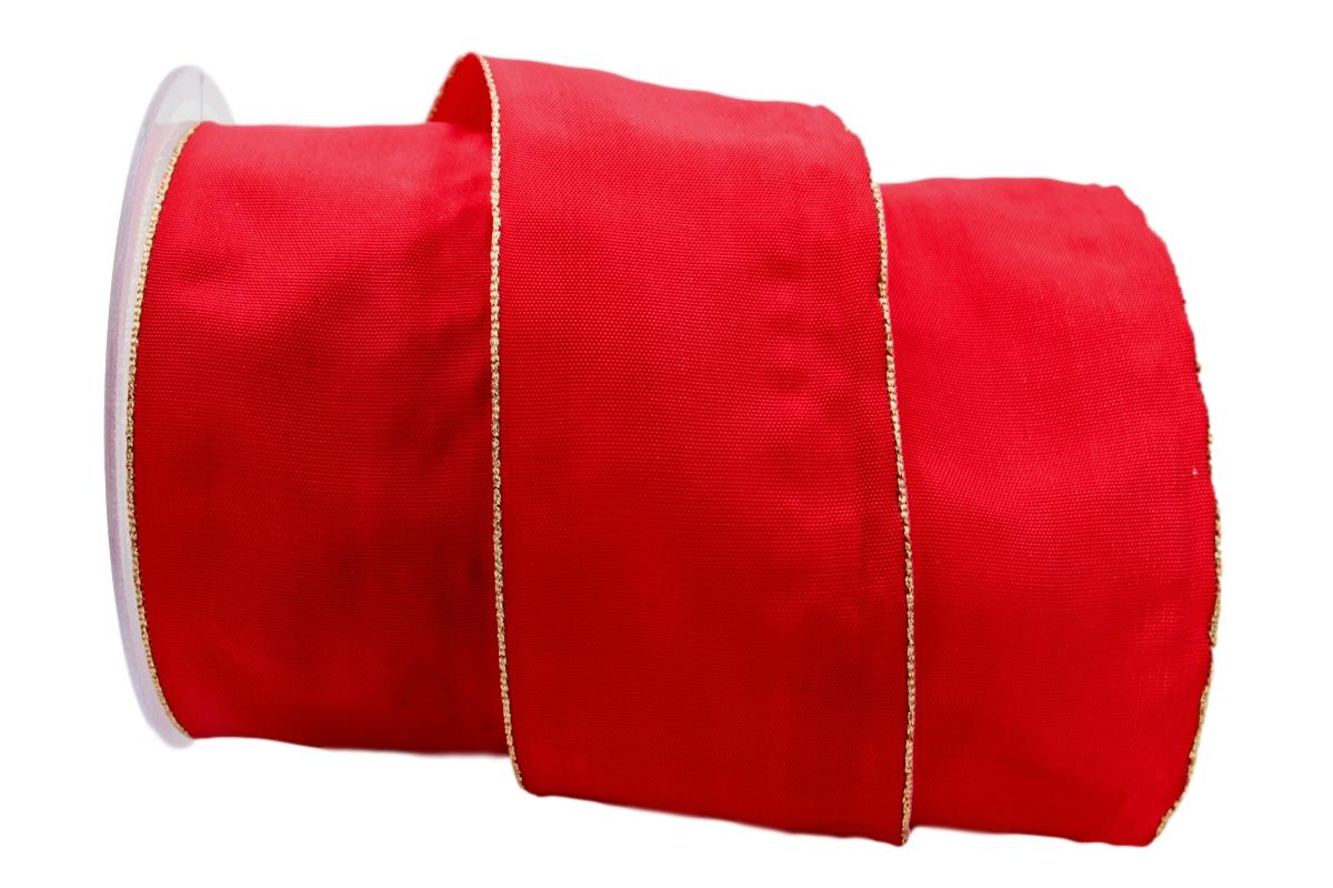 Uniband Goldkante rot 60mm mit Draht