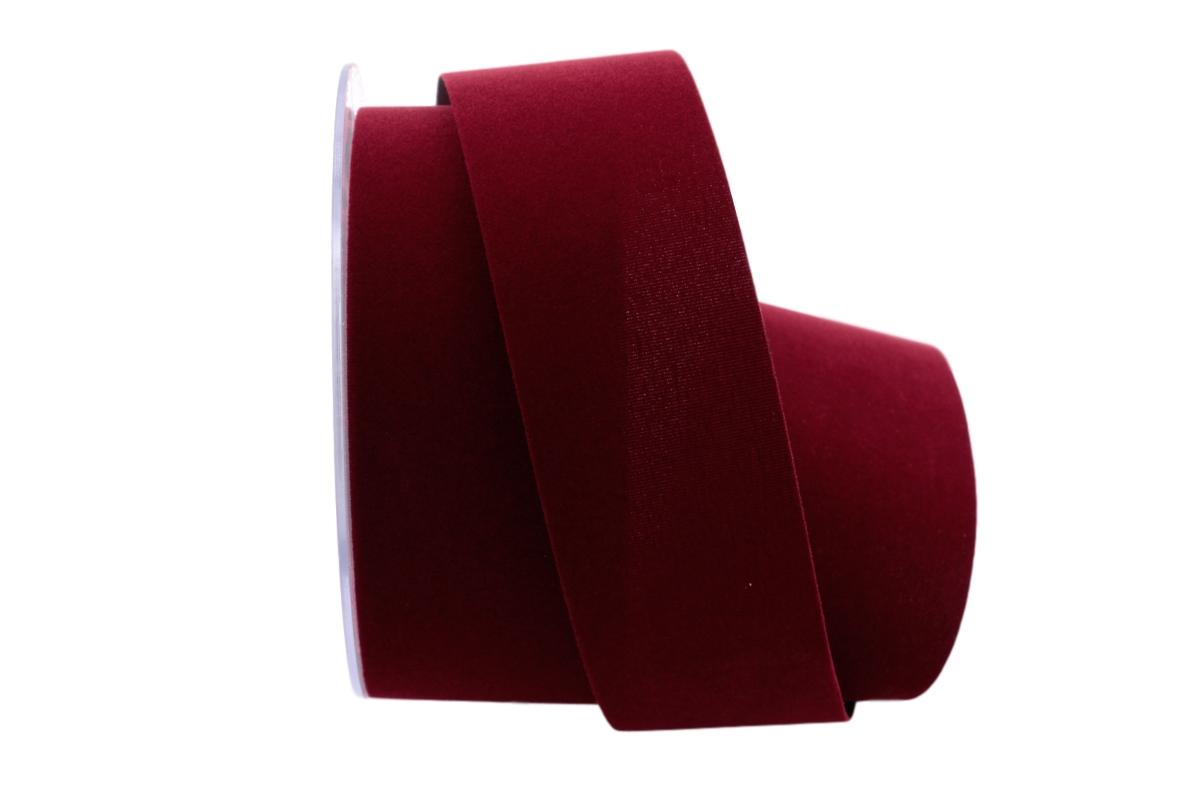 Samtband 40mm bordeaux ohne Draht