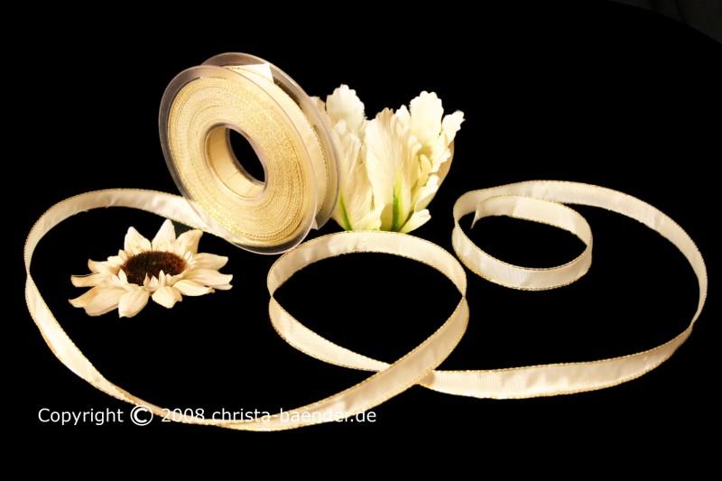 Uniband Goldkante Moskau Creme mit Draht 15mm