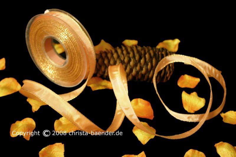 Uniband Goldkante Moskau Lachs mit Draht 15mm