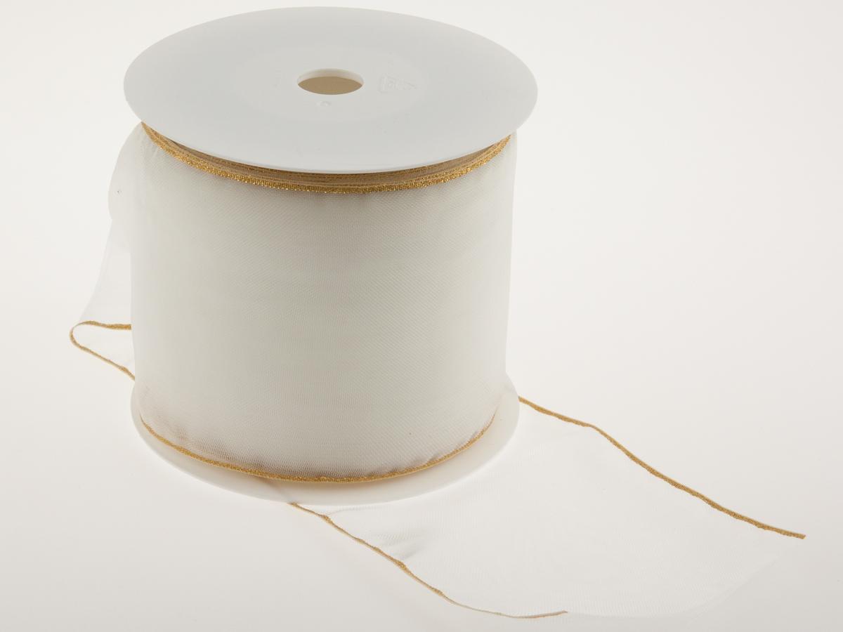 Organzaschlauch zum befüllen 100 mm ohne Draht  weiss