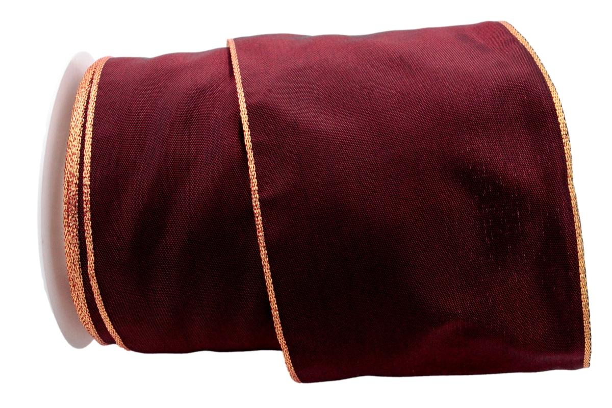 Uniband Goldkante bordeaux 100mm mit Draht