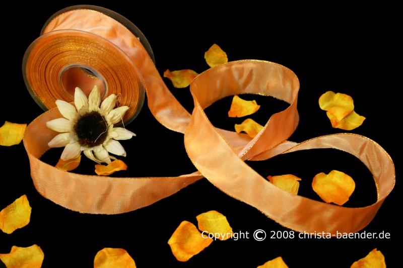 Uniband Goldkante Taipeh Lachs mit Draht 40mm