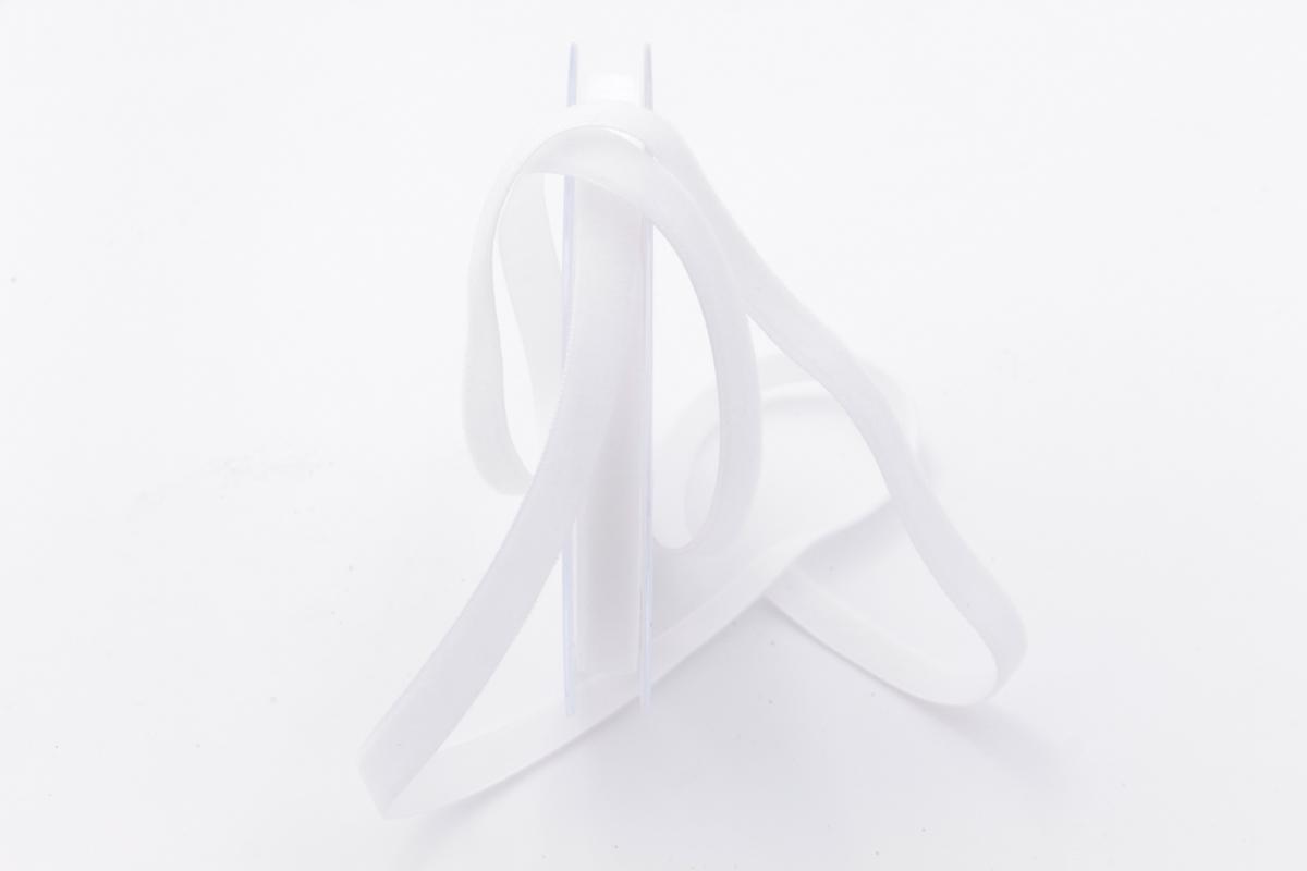 Samtbändchen 9mm weiß ohne Draht