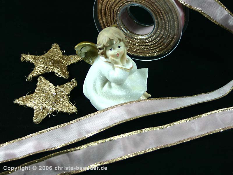 Weihnachts-Schleifenband Rosa mit Draht 25mm