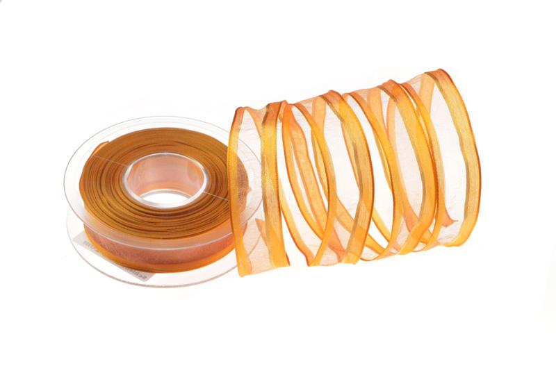 Streifenband Vienna hellorange mit Draht 25 mm