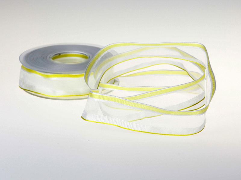 Streifenband Vienna weiss mit Draht 25 mm