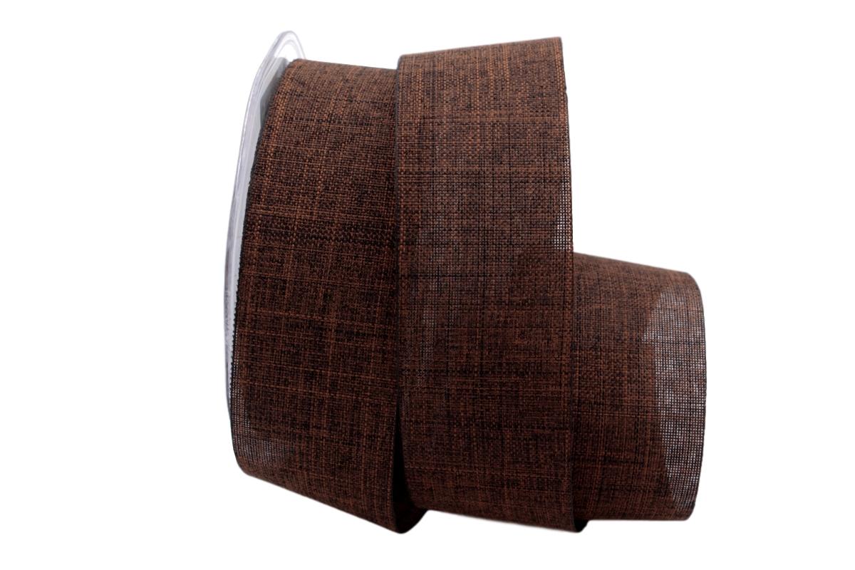 Uniband Leinenoptik braun 40mm ohne Draht