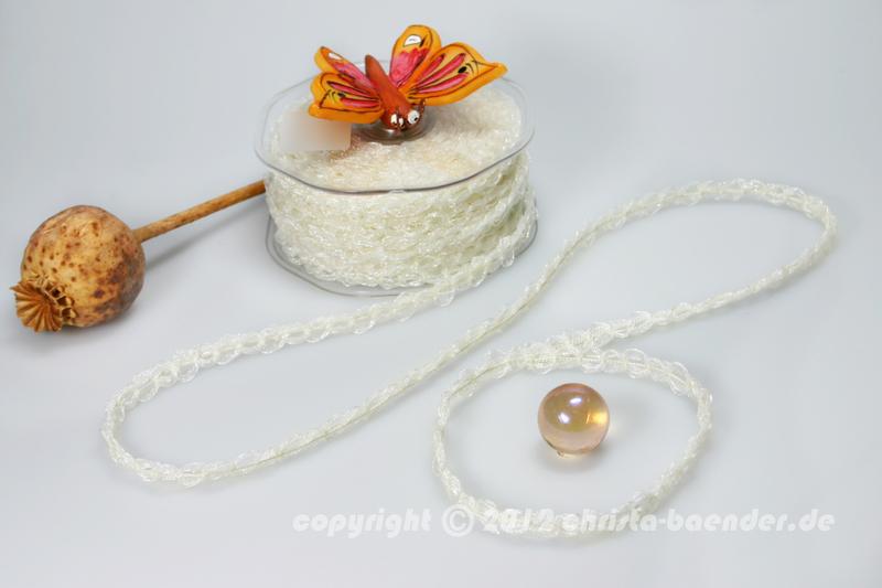 Organzaband Organzawelle Creme ohne Draht 10mm
