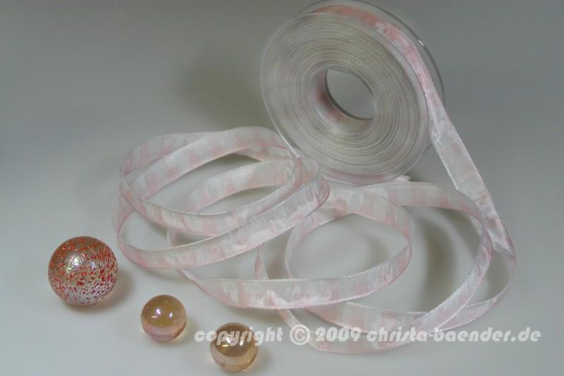 Karoband Manhattan Rosa mit Draht 15mm