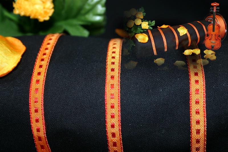 Bändchen Lissabon Orange ohne Draht 6mm