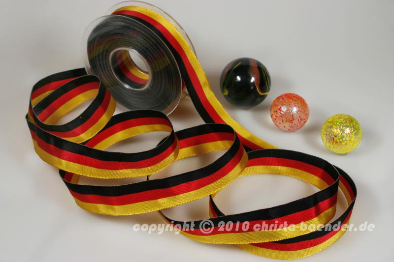 Uniband Nationalband Deutschland Schwarz ohne Draht 25mm