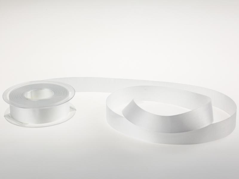 Uniband Ripsband Weiss ohne Draht 25mm