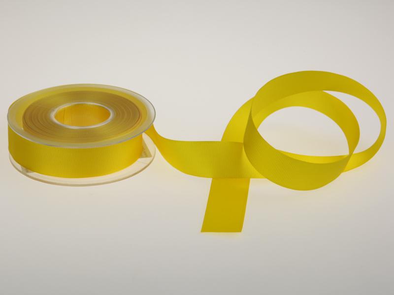 Uniband Ripsband Gelb ohne Draht 25mm