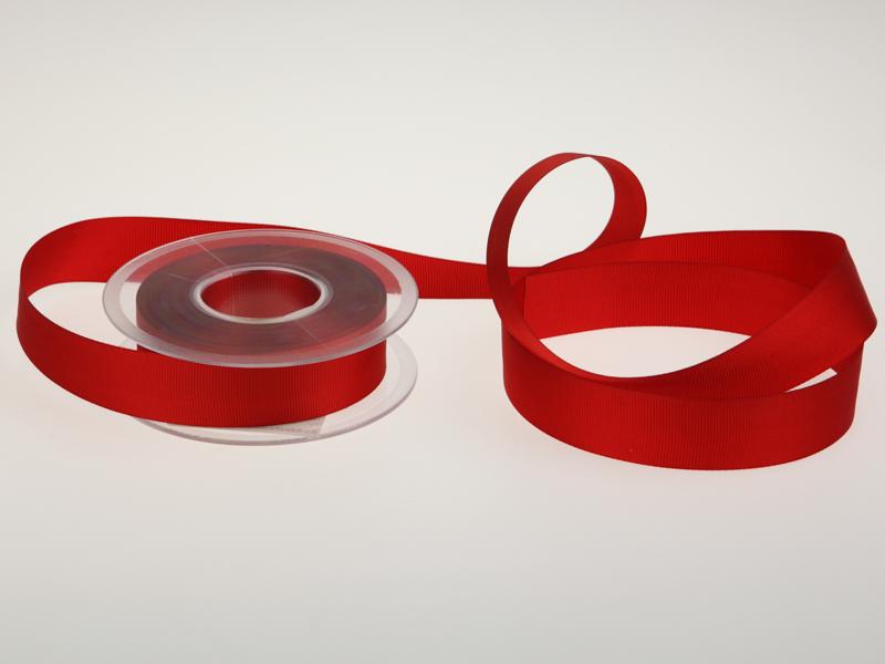 Uniband Ripsband Rot ohne Draht 25mm