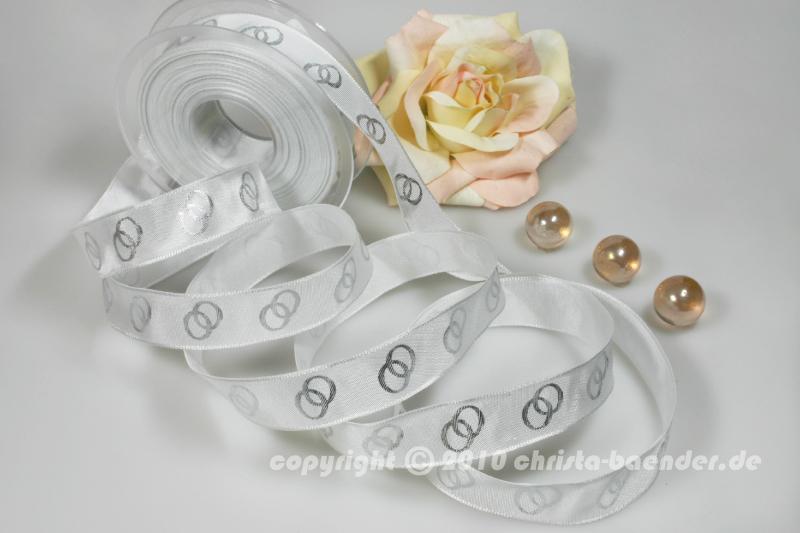 Motivband Trauringe Silber mit Draht 25mm