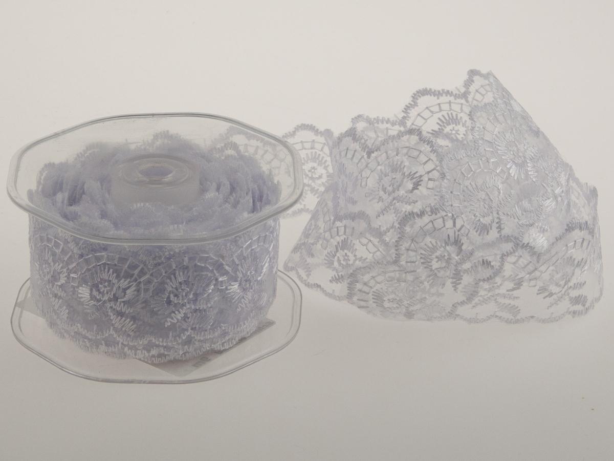 Dekoband Spitze Weiß ohne Draht 40mm