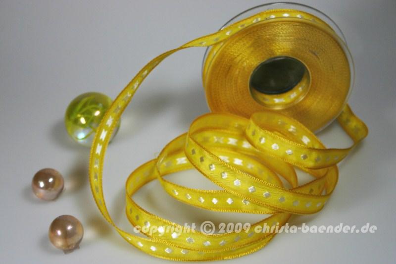 Bändchen Point Gelb mit Draht 15mm