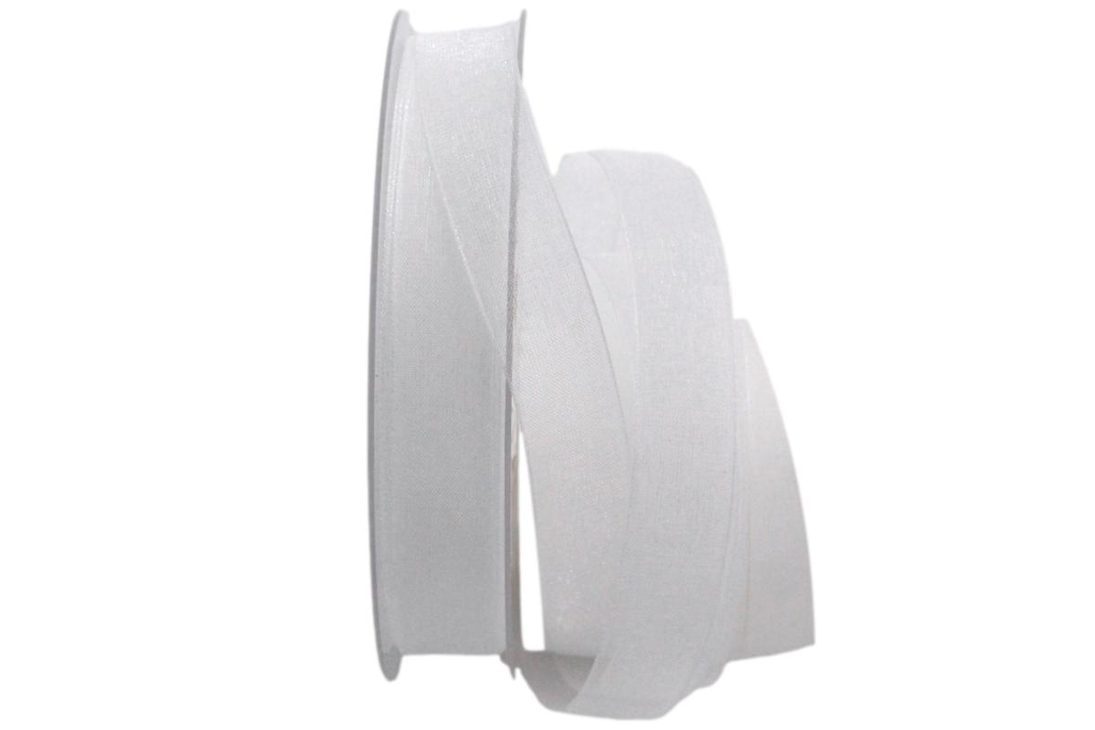 Organzaband Luminoso weiß 6mm ohne Draht