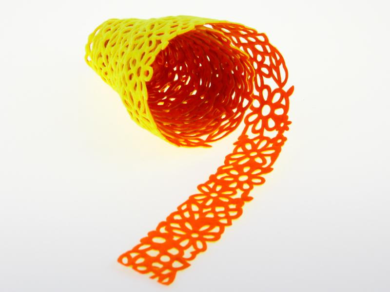 Filz Tischband orange / gelb 2mx 4cm