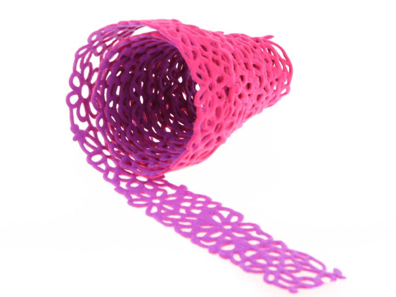 Filz Tischband  flieder  / pink 2mx 4cm