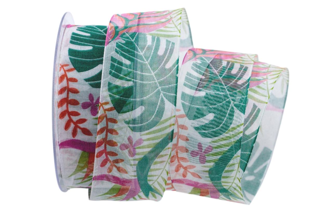 Motivband Dschungel grün 40mm mit Angelschnur