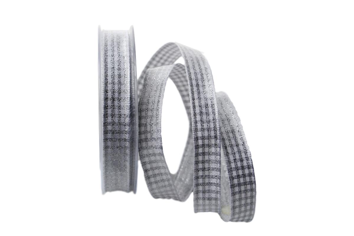 Weihnachtskaro Luxor weiß mit Draht 15mm