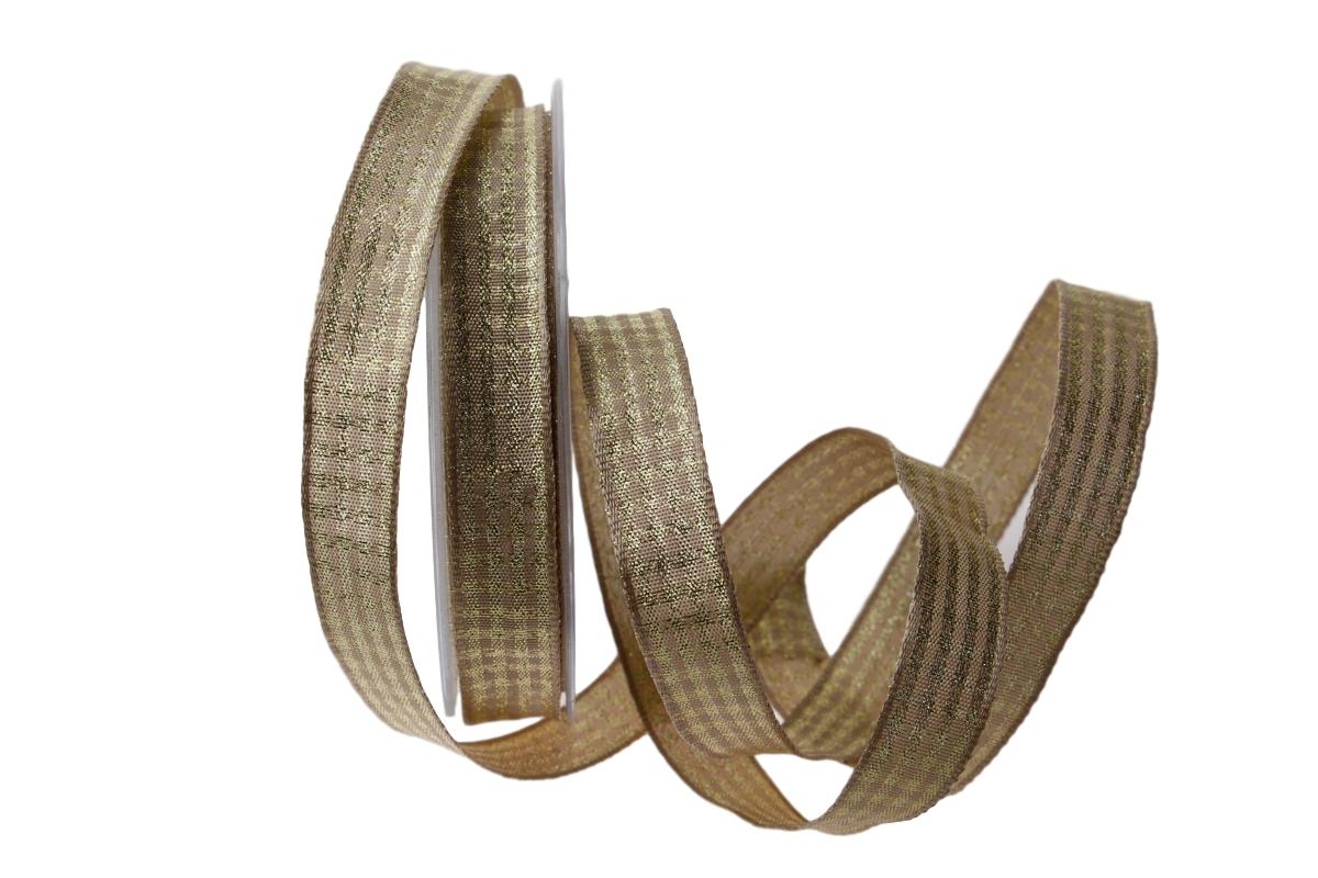 Weihnachtskaro Luxor toffee mit Draht 15mm