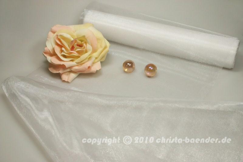 Tischband Organzaband 280mm Weiß ohne Draht