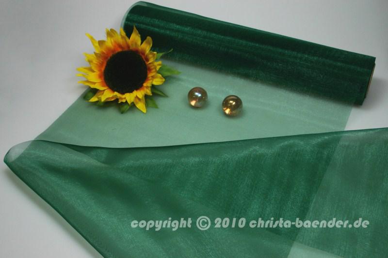 Tischband Organzaband 280mm Dunkelgrün ohne Draht