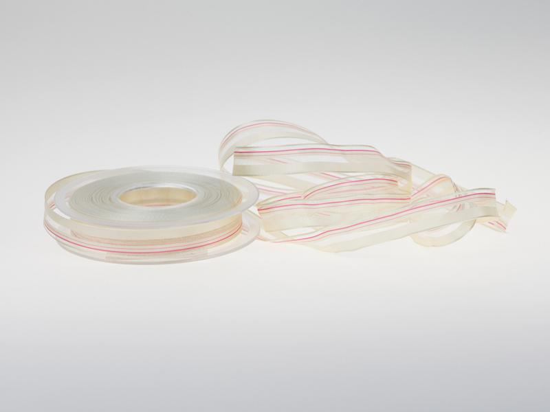 Organzastreifen creme 15mm mit Draht