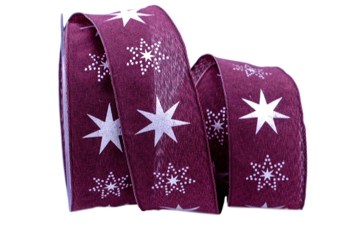 Weihnachtsband Gothland lila 40mm mit Nylonkante