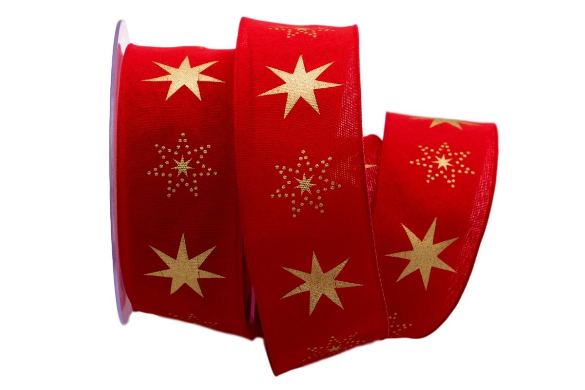 Weihnachtsband Gothland rot 40mm mit Nylonkante