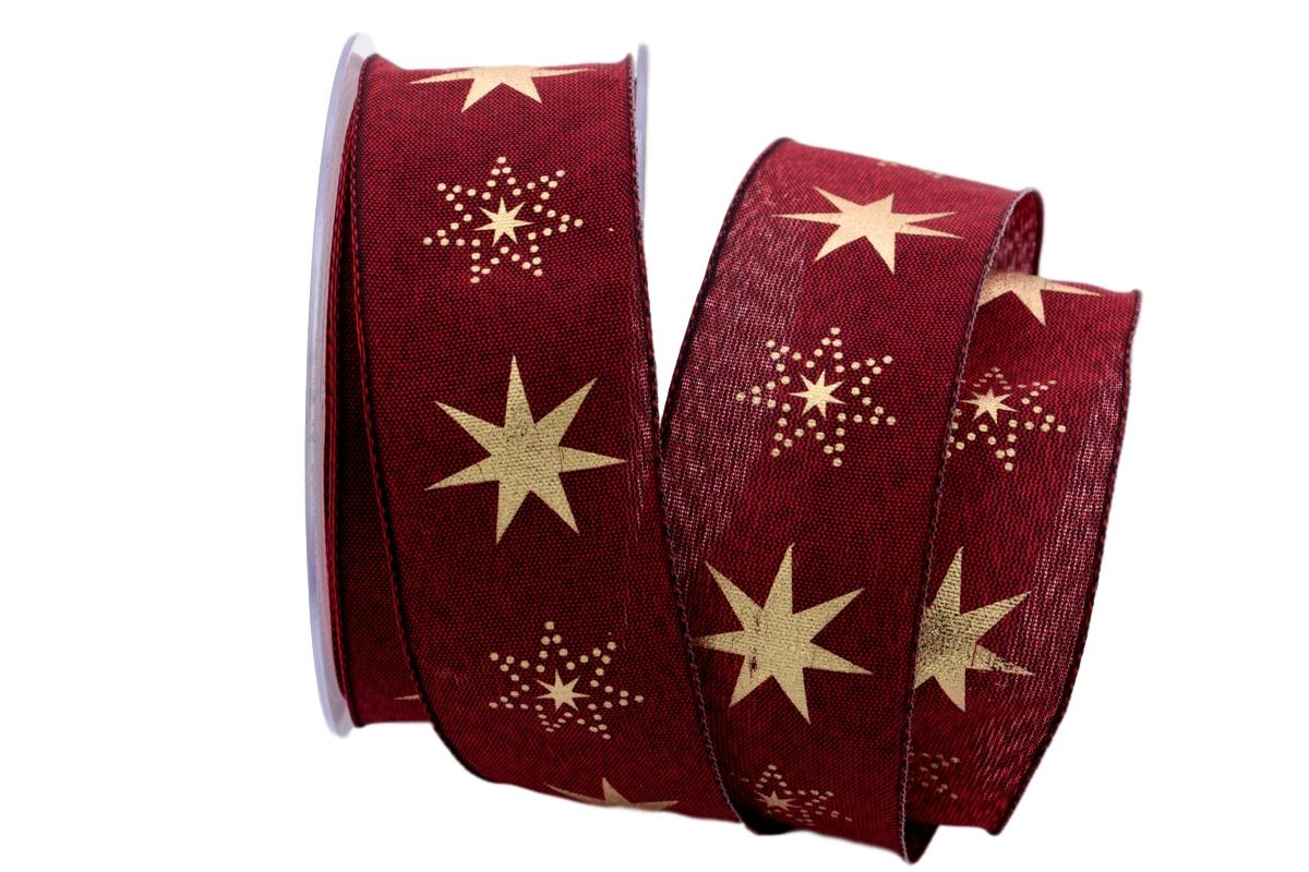 Weihnachtsband Gothland bordeaux 40mm mit Nylonkante